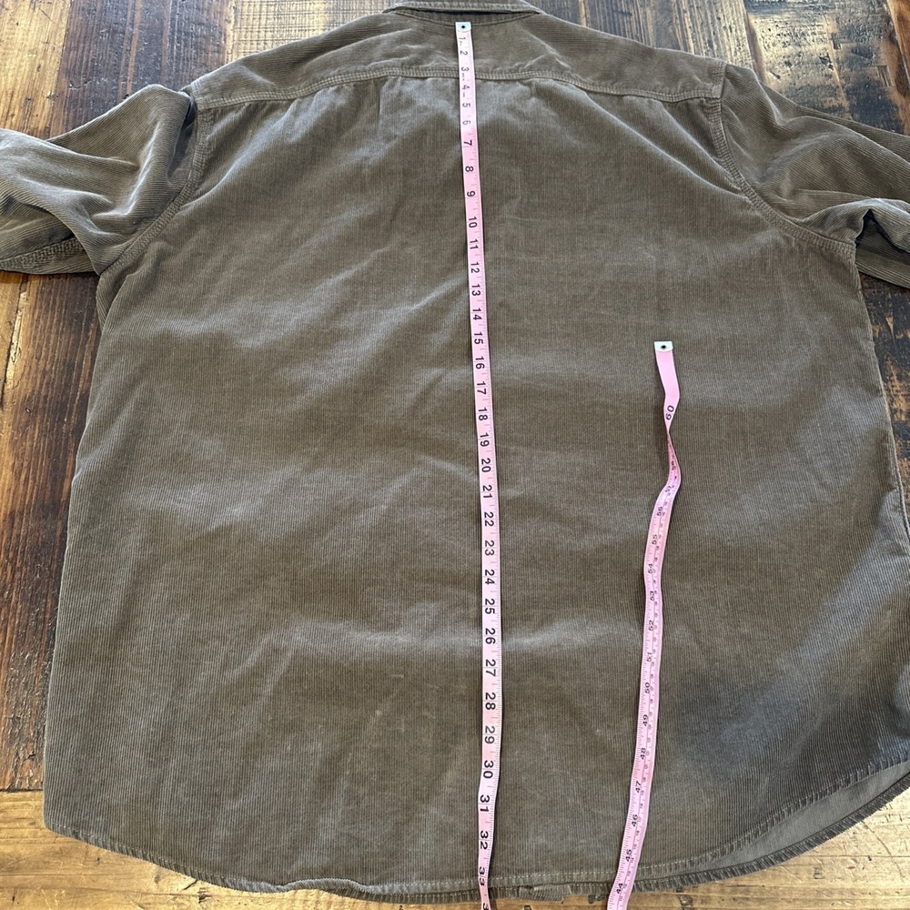LL BEAN BROWN CORDUROY SHIRT BUTTON DOWN XXL REG 2XL - Picture 4 of 4